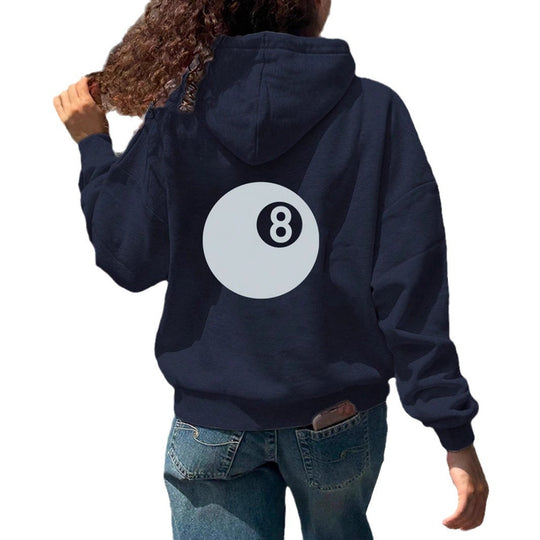 Damen Oversize-Kapuzenpullover mit Acht-Ball-Applikation Shop Nory