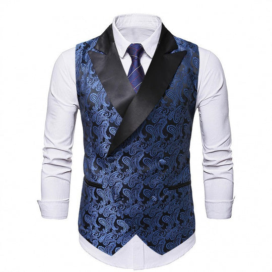 Herren Satin-Paisley-Weste mit Schalkragen und tailliertem Smoking-Look Shop Nory