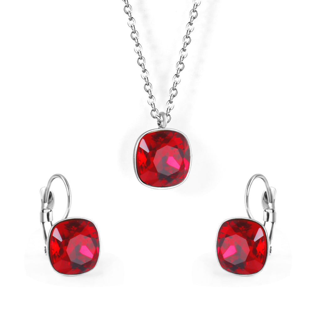 Damen Schmuckset mit exquisiten rosa Kristallen Shop Nory