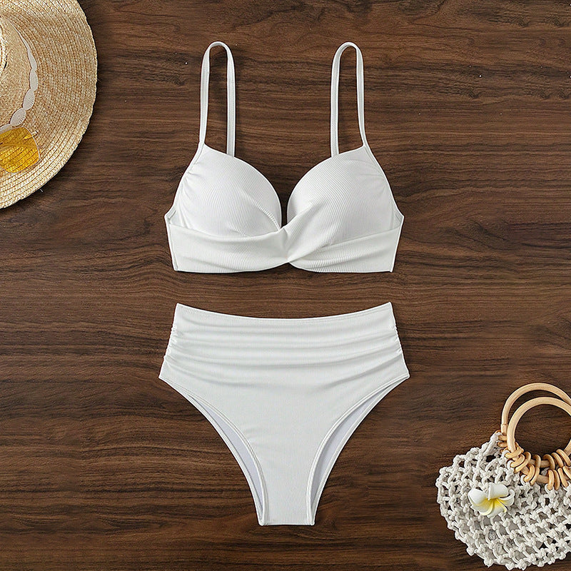 Damen Hochtailliertes Bikini-Set mit gepolstertem Oberteil Shopnory