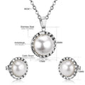 Damen Schmuckset mit Edelstahl-Halskette und elegantem Perlen-Aanhänger Shop Nory