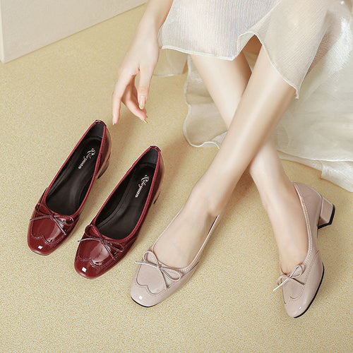 Damen elegante Ballerinas mit dekorativem Schleifendetail