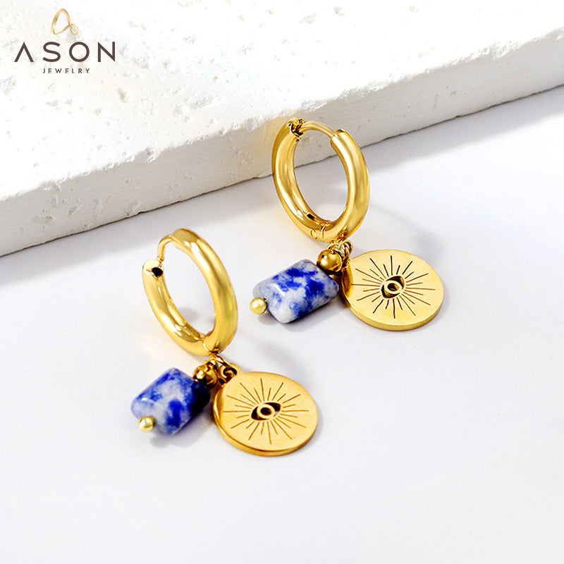 Damen Hängende Ohrstecker mit einzigartigem geometrischem Design und elegantem Goldfinish Shop Nory