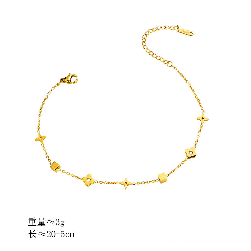 Damen Fußkette mit geometrischen Anhängern Shop Nory