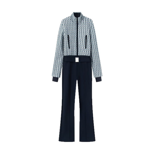Damen Zweiteiliges Ensemble aus strukturierter Kurzjacke und hochgeschnittener Schlaghose Shop Nory