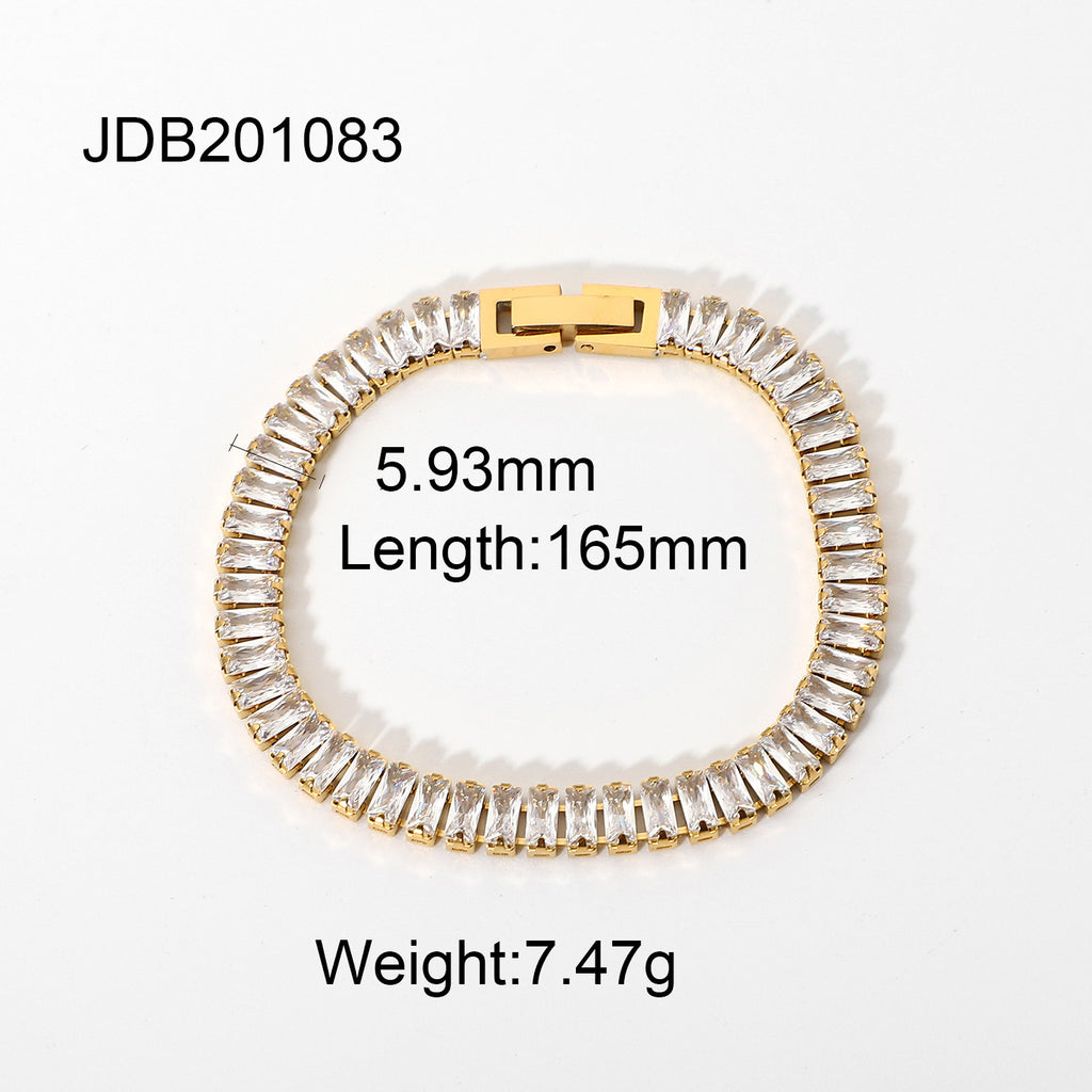 Damen Armband mit funkelnden Zirkonia und hypoallergenem Edelstahl Shop Nory