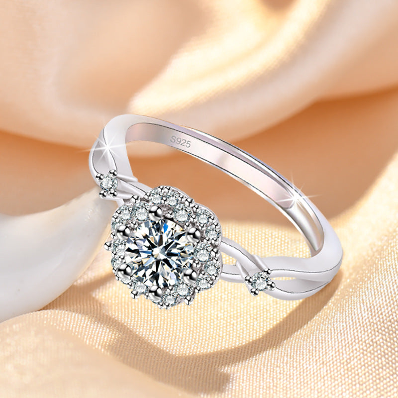Damenring mit floralen Akzenten und funkelnden Zirkonia Shop Nory