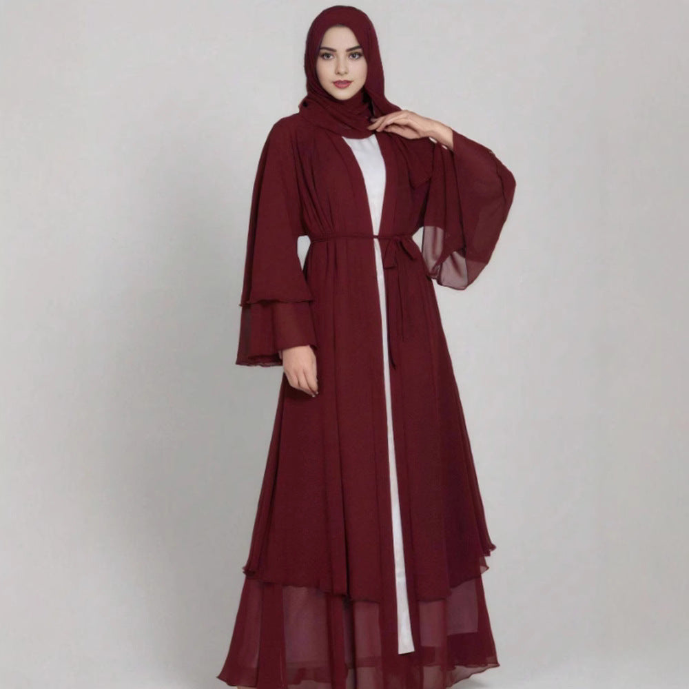 Damen Elegante und fließende lange Kaftan mit offenen Ärmeln