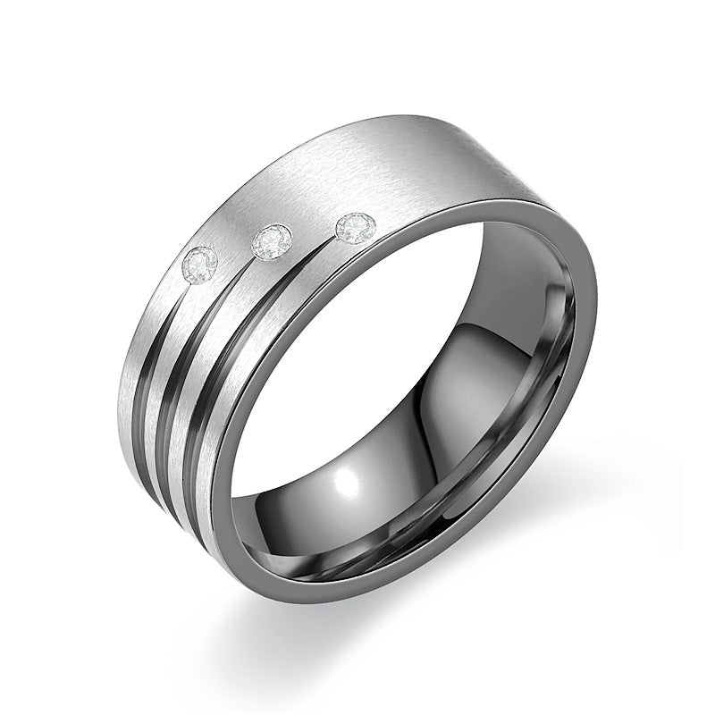 Herren Ring mit eleganter, hochglänzender Oberfläche und funkelndem Zirkonia-Besatz Shop Nory