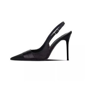 Damen Elegante Slingback‑Pumps mit spitzer Zehenpartie, Leder‑Velours‑Mix und feinem Fesselriemen Shop Nory