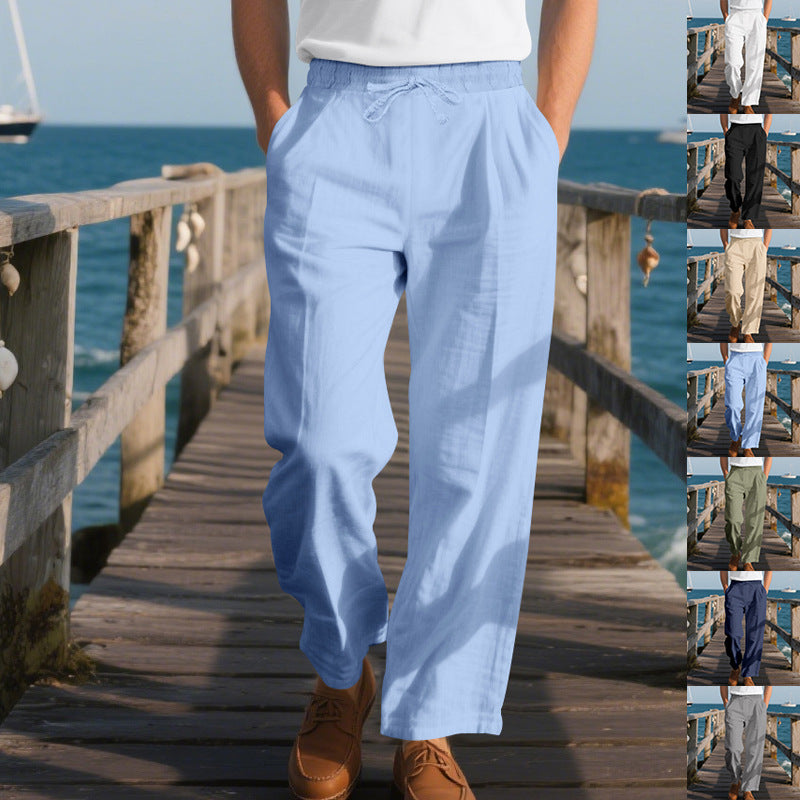 Herren luftige Freizeithose mit elastischem Bund und seitlichen Taschen Shopnory