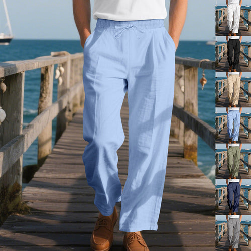 Herren luftige Freizeithose mit elastischem Bund und seitlichen Taschen Shopnory