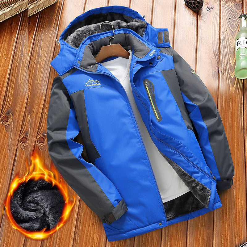 Herren gefütterter Winter‑Outdoorparka mit Teddyfleece‑Innenlage, Kapuze und wasserabweisender Shell Shop Nory