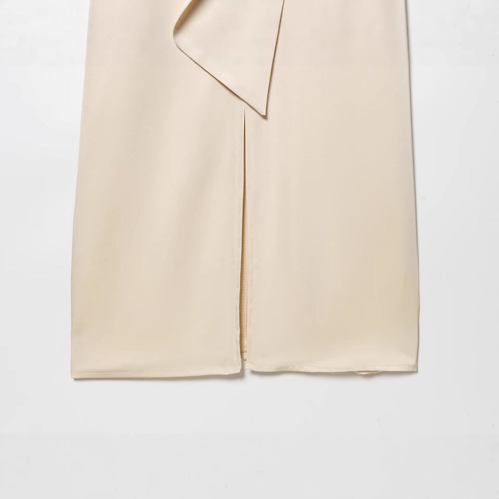 Damen Langes Hemdblusen-Kleid mit Schleifenkragen und Kimonoärmeln Shop Nory