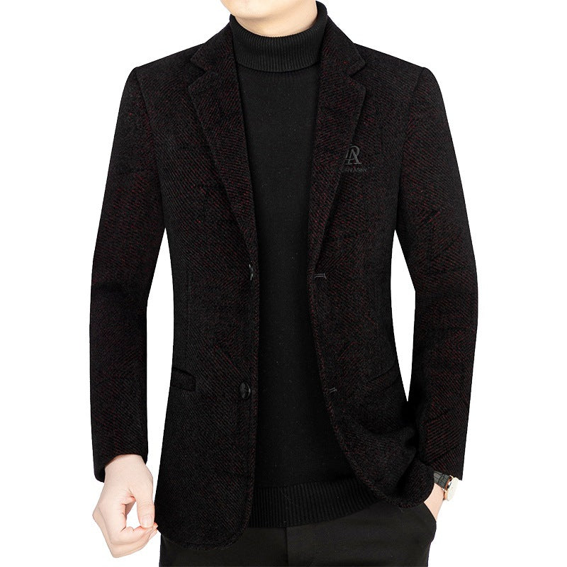Herren Slim-Fit Sakko aus strukturiertem Wollmix mit leichter Halbfütterung und Zweiknopf-Silhouette Shop Nory