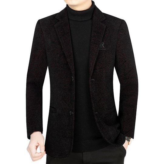 Herren Slim-Fit Sakko aus strukturiertem Wollmix mit leichter Halbfütterung und Zweiknopf-Silhouette Shop Nory