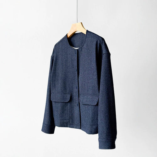 Damen Modische Jacke mit Knöpfen und praktischen Taschen Shop Nory
