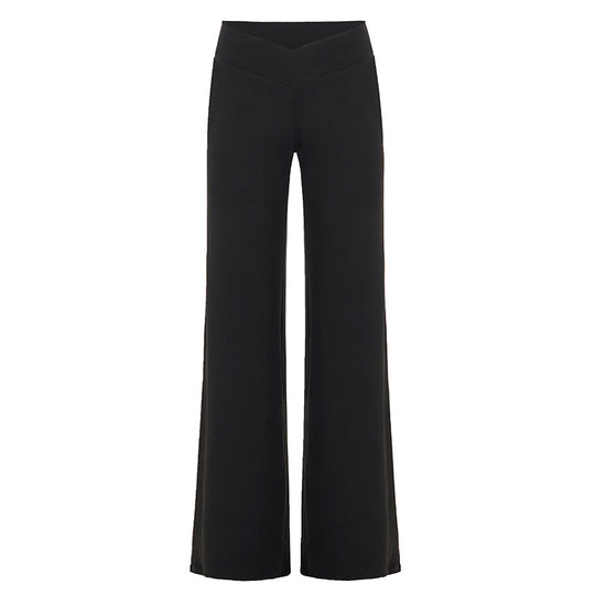 Damen nan weite Palazzo-Hose mit V-förmiger Bundnaht und elastischem Stretch-Jersey Shop Nory