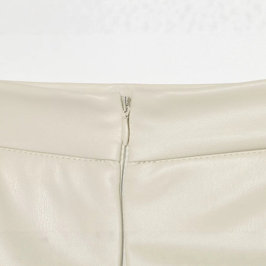 Damen Taillierter Midirock aus Kunstleder mit abgesteppten Teilungsnähten Shop Nory