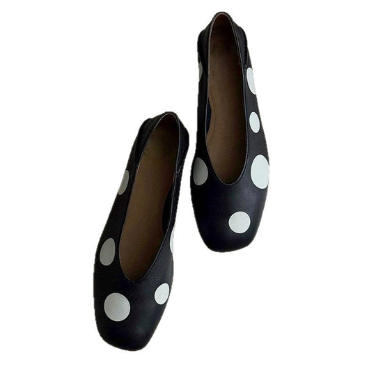 Damen Ballerinas mit modischem Punktedesign und flexibler Sohle