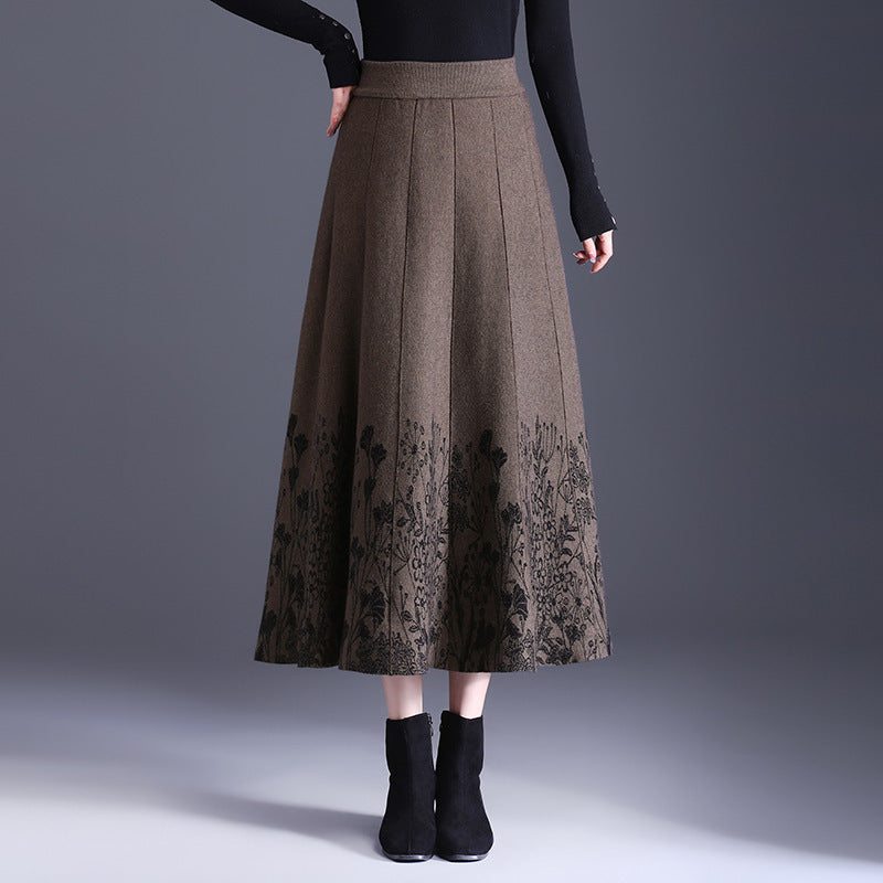 Damen Eleganter Maxirock mit floralem Muster Shop Nory