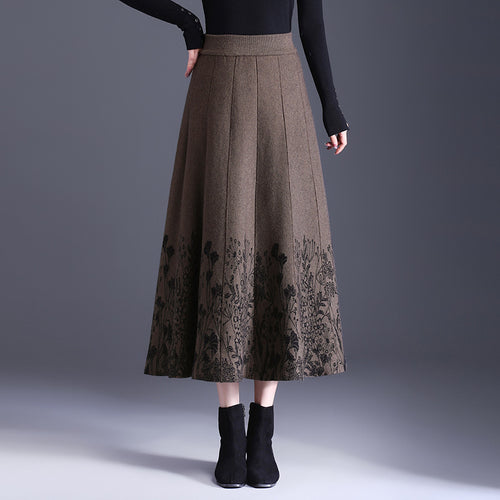 Damen Eleganter Maxirock mit floralem Muster Shop Nory