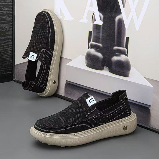 Herren Slip-On Plateau-Sneaker mit perforiertem Veloursleder und gepolstertem Komfortfußbett Shop Nory