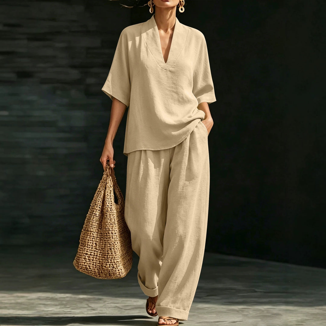 Damen Leichtes Oversize V-Ausschnitt Tunika‑Top mit Kimonoärmeln Shop Nory