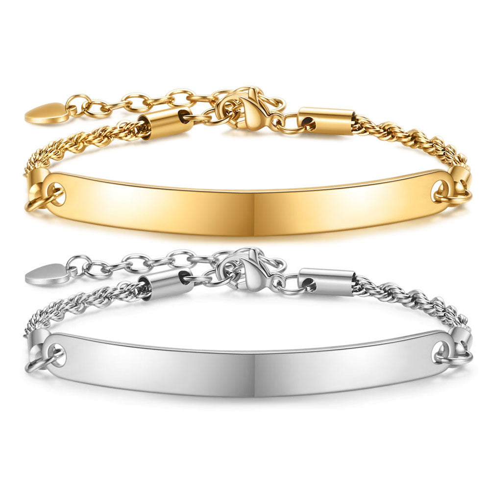 Damen personalisiertes Armband mit gravierbarem Anhänger Shop Nory