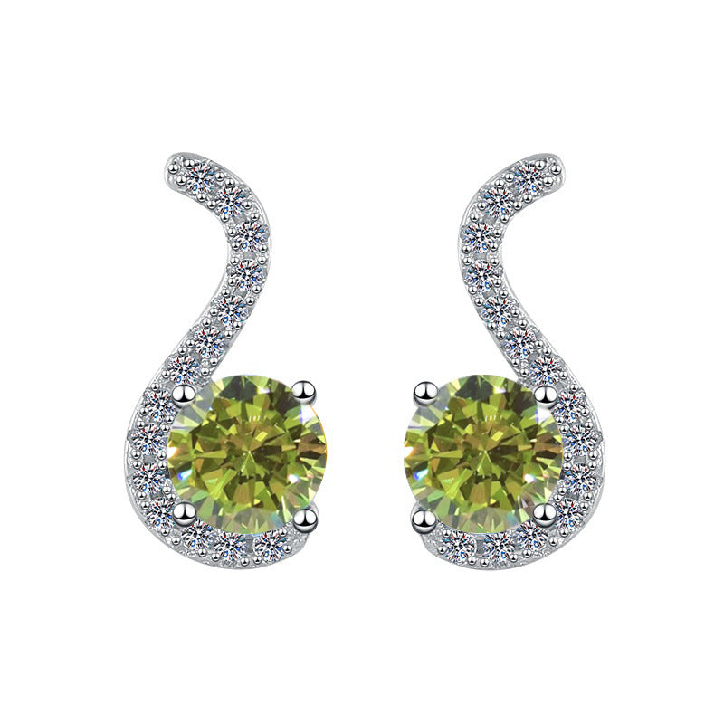 Damen Ohrringe mit funkelnden Zirkonia und elegantem Schwung Shop Nory