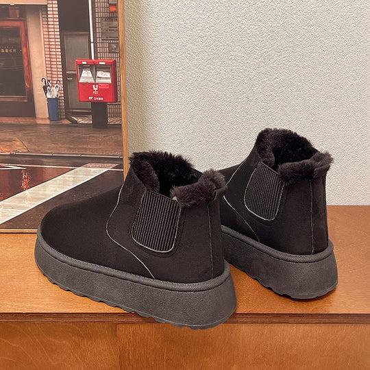 Damen Gefütterte Chelsea‑AnklShop Noryoots mit Faux‑Fur, elastischem Einsatz und Plateau‑Sohle Shop Nory