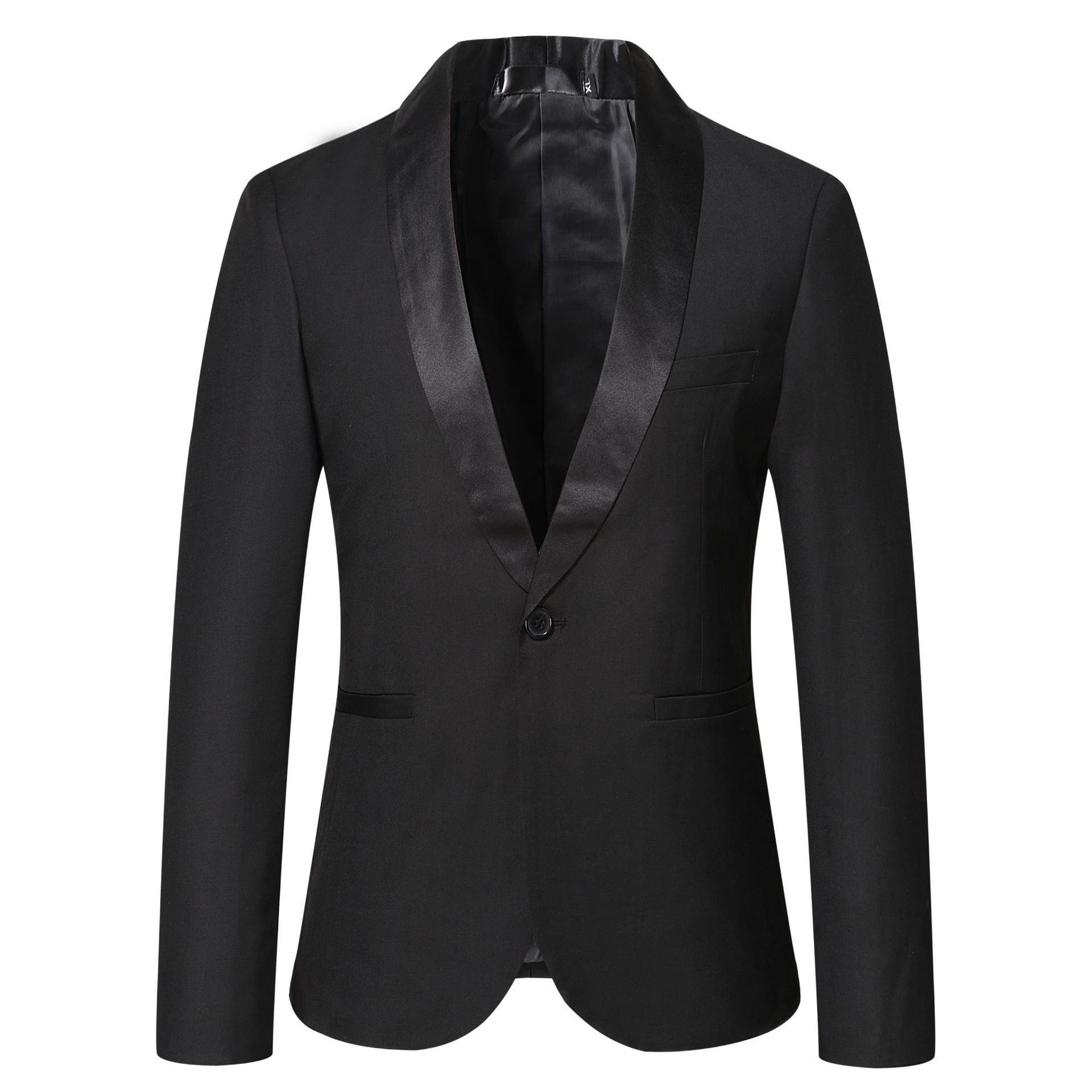 Herren eleganter Smoking-Blazer mit satinierter Reversbesatz
