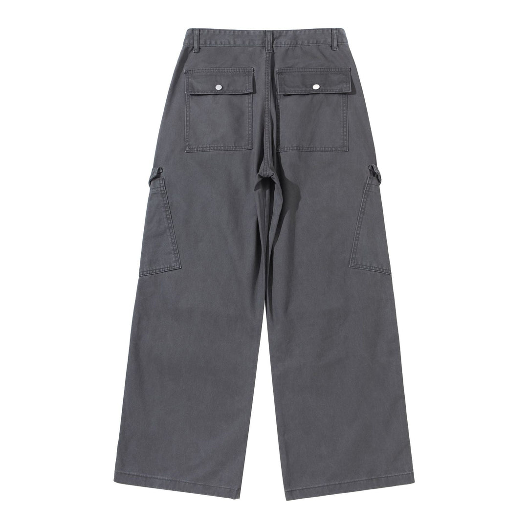 Damen Weite Cargo-Hose aus Baumwoll-Twill mit hoher Taille und aufgesetzten Klappentaschen Shop Nory