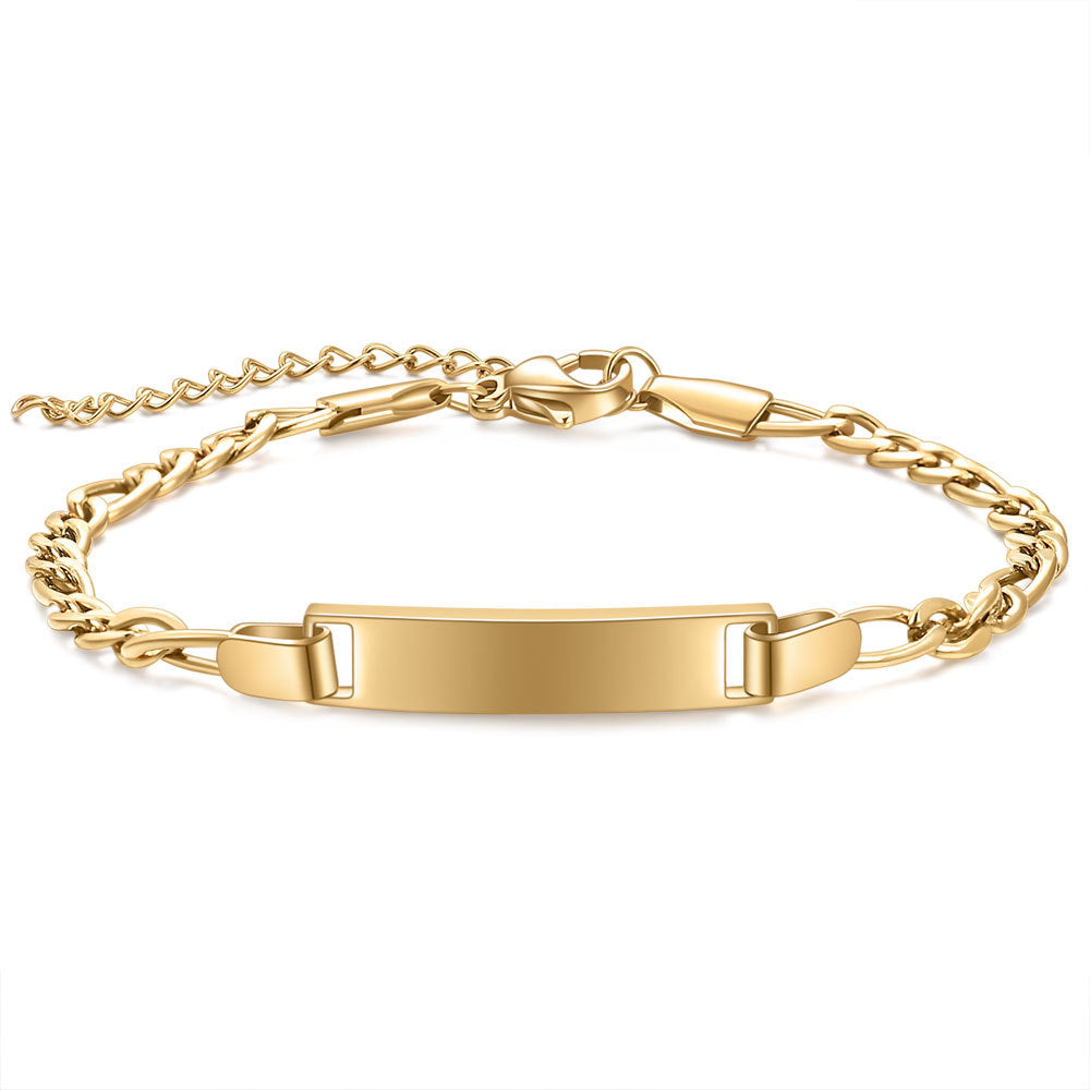 Damen Armband mit gravierbarem Anhänger und klassischen Gliederdesign Shop Nory