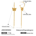 Damen Ohrhänger mit filigranem Schmetterlingsdesign und hängenden Kettendetails Shop Nory