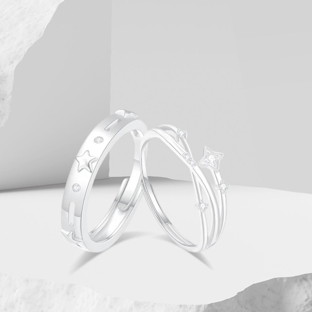 Damen Ring-Set mit funkelnden Sternen und Zirkonia Shop Nory