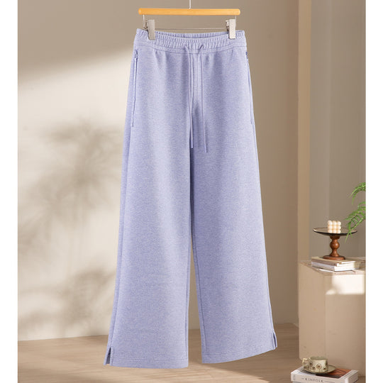 Damen Weite Highwaist Sweathose mit Tunnelzug, Eingrifftaschen und Saumschlitz Shop Nory