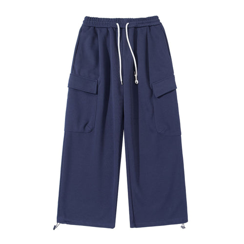Unisex Cropped Cargo-Sweathose mit elastischem Bund, Kordelzug und verstellbarem Saum Shop Nory