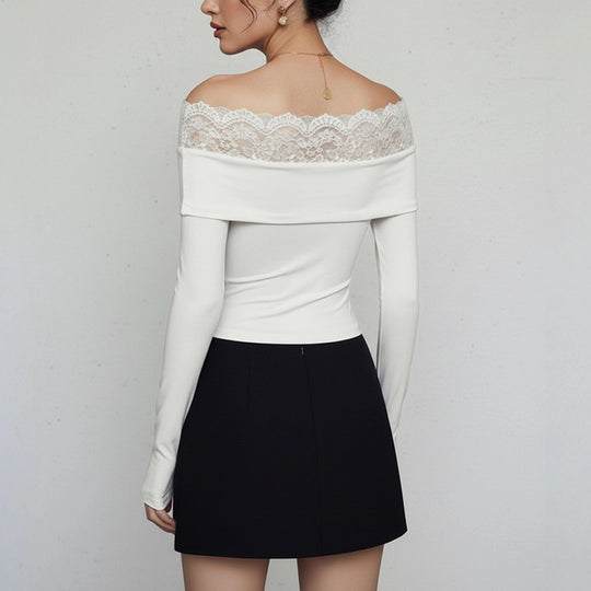 Damen Eleganter Body mit Spitzenkragen Shop Nory