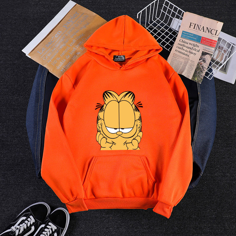 Unisex nan Kapuzensweatshirt mit großflächigem Comicgesicht-Print, weichem Fleece-Innenfutter und Kängurutasche Shop Nory
