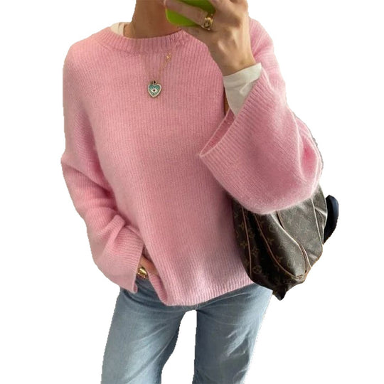 Damen nan Oversize Off-Shoulder Feinstrickpullover mit Fledermausärmeln Shop Nory