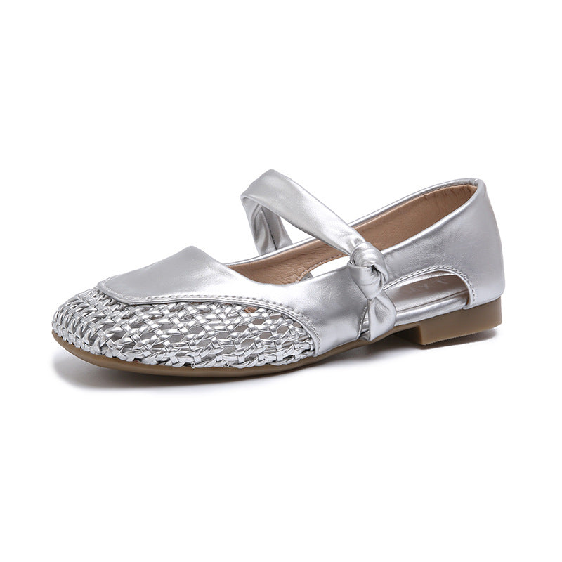 Damen Ballerina-Schuhe mit geflochtenem Detail