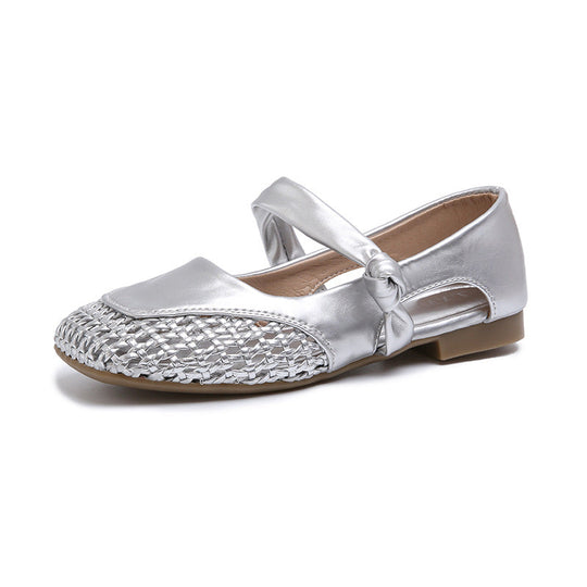Damen Ballerina-Schuhe mit geflochtenem Detail