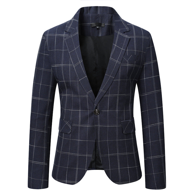 Herren Tailliertes Karo-Sakko mit Ein-Knopf-Verschluss und Fensterkaro-Optik Shop Nory