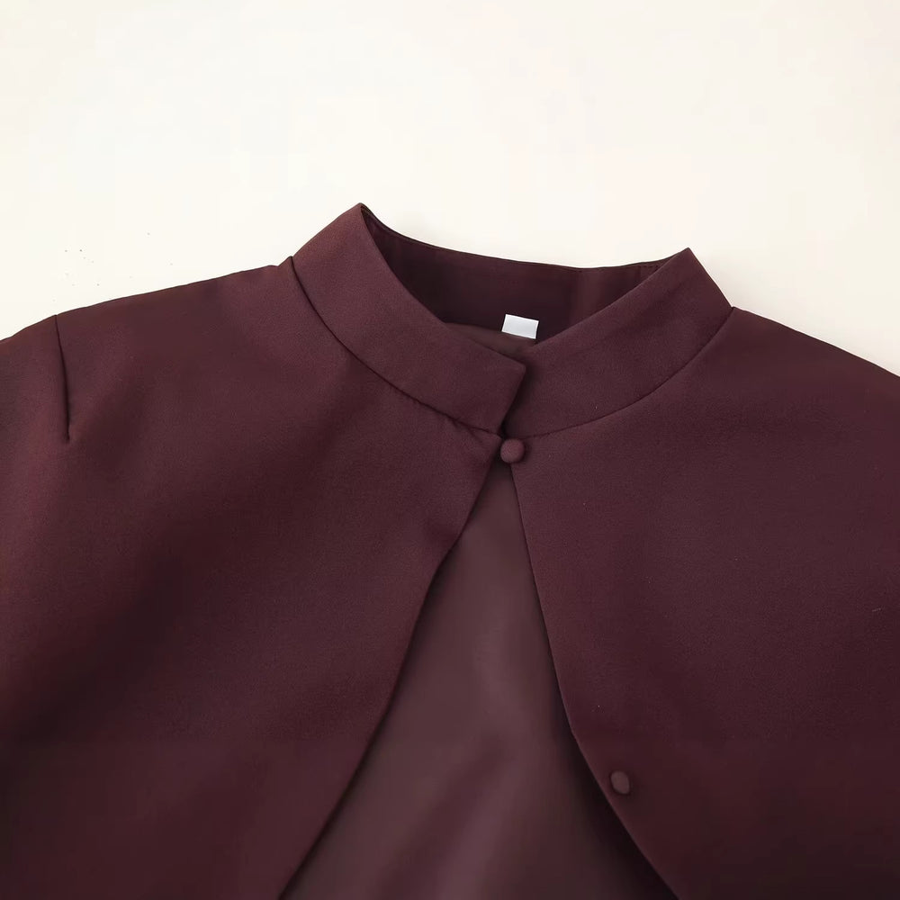 Damen Top mit Capelet-Überwurf und taillierter Peplum‑Silhouette Shop Nory