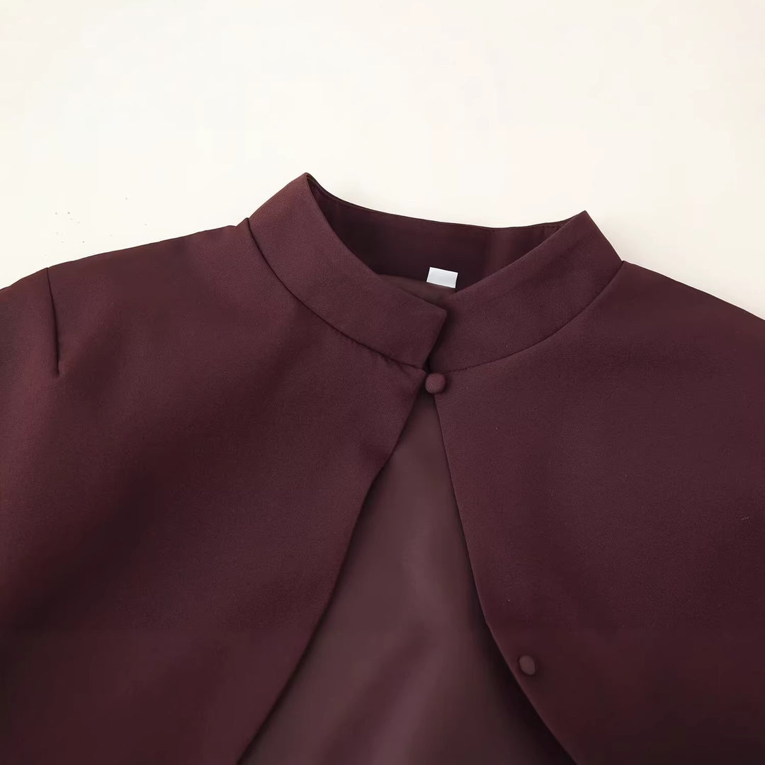 Damen Top mit Capelet-Überwurf und taillierter Peplum‑Silhouette Shop Nory