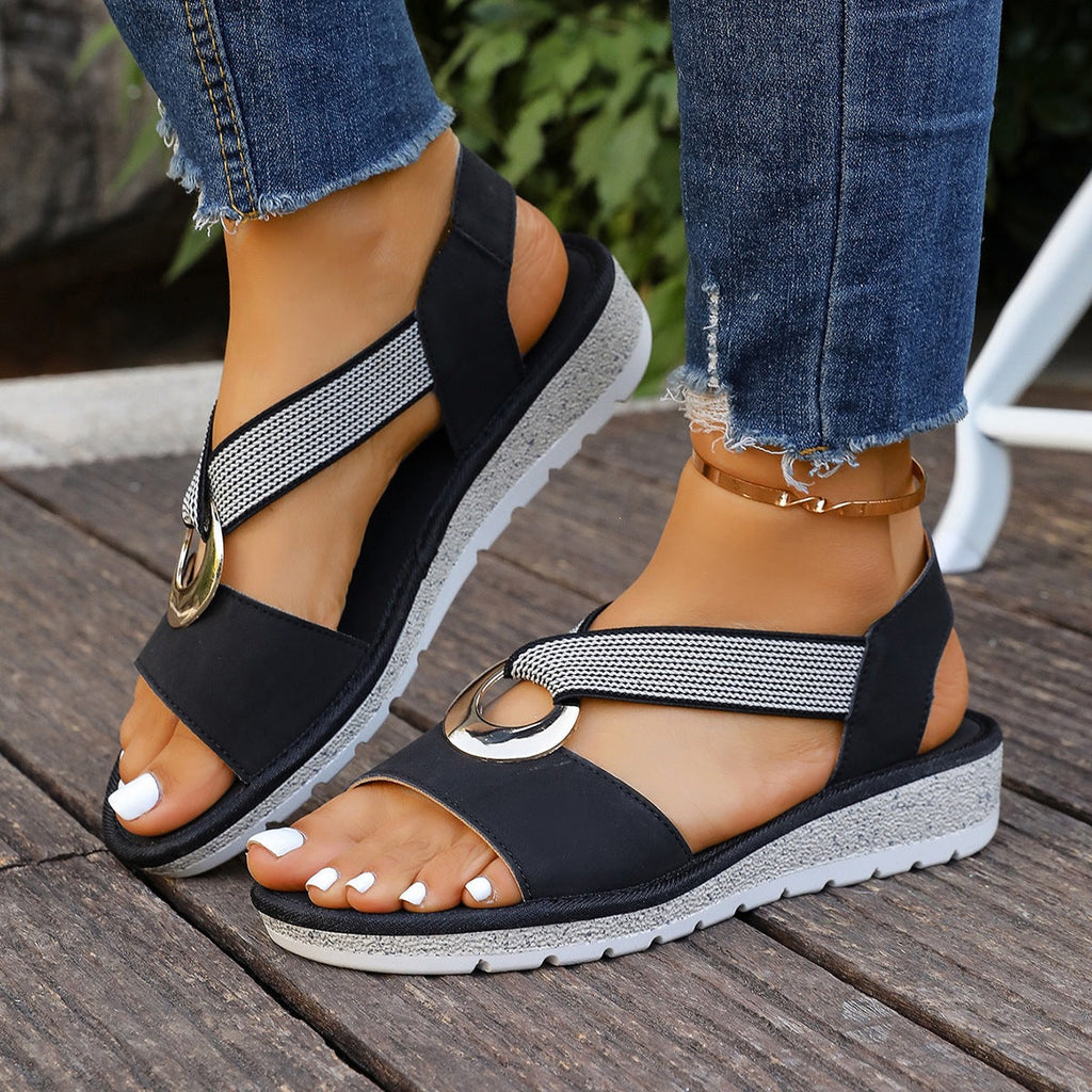 Damen Sandalen mit ergonomischer Sohle und modischem Riemendesign