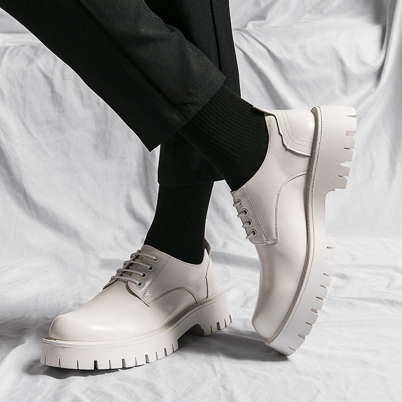 Damen modische Schnürschuhe mit robuster Plattformsohle und hochwertigem Leder
