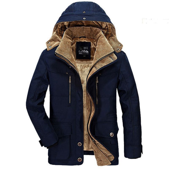 Herren Canvas-Parka mit Cord-Innenkragen, abnehmbarer Kapuze und wärmender Thermofütterung Shop Nory
