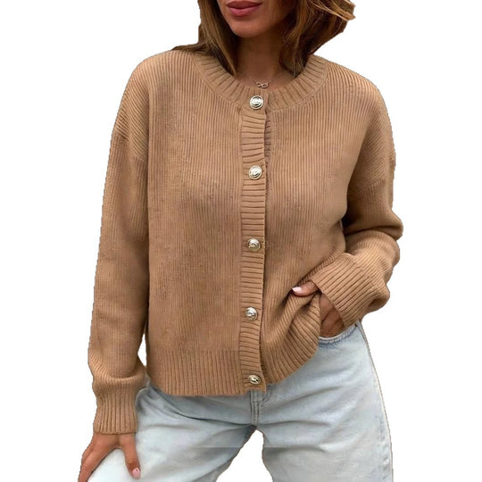 Damen Stylische Strickjacke mit Knopfverschluss Shop Nory